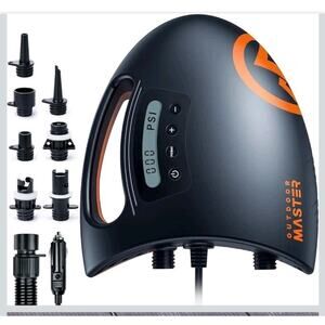 OutdoorMaster 20PSI High Pressure SUP Air Pump Shark - Intelligent Dual Stage...